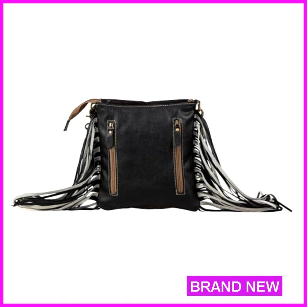 Genuine Leather Fringe Shoulder Bag Boho Western Cowgirl Style Handcrafted Purse - Picture 6 of 6